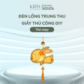 Đèn lồng trung thu giấy thủ công DIY – đèn lồng gỗ thỏ trăng hoa phong cách cổ điển cho bé