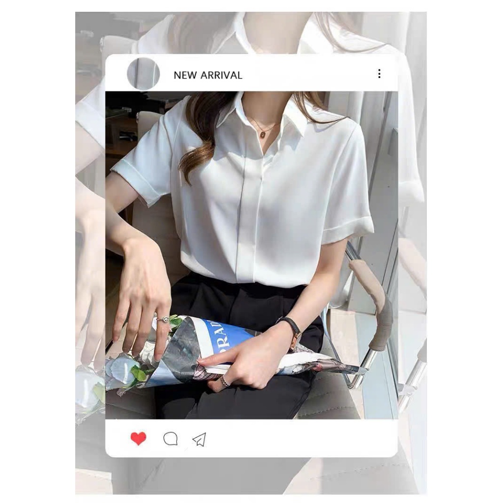 Áo Sơ Mi Trắng Tay Ngắn Nữ ATOMI, SơMi Ngắn Tay,Thời trang Công Sở, Somi Trắng Bigsize, Chất Vải Không Nhăn - CỘC XUÔNG