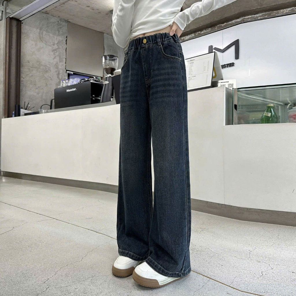 Quần jeans mài xanh than cho bé gái size đại BEESHOP KM0007
