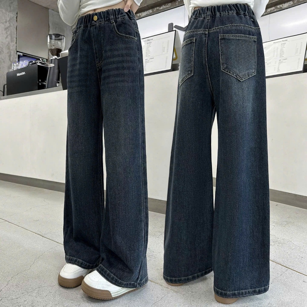 Quần jeans mài xanh than cho bé gái size đại BEESHOP KM0007