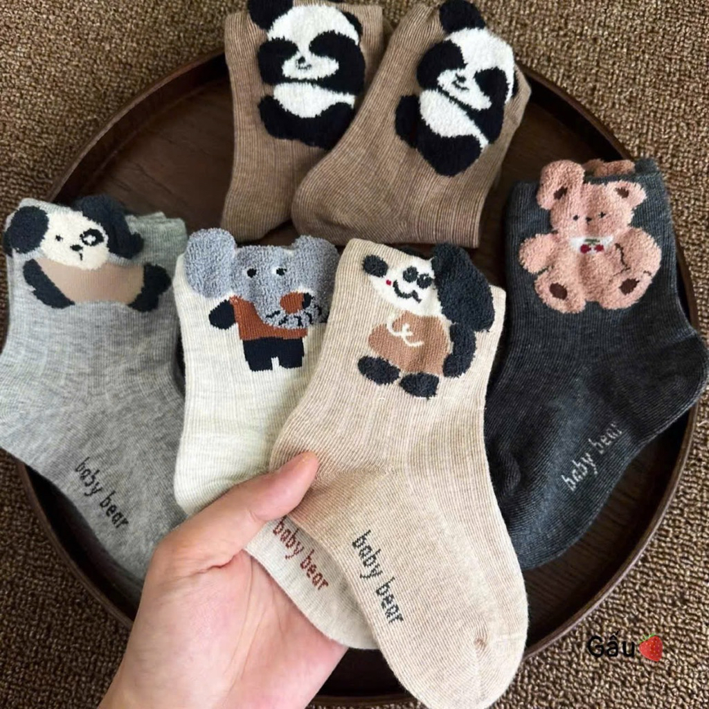 Set 10 đôi tất cotton cute cho bé 1-12 tuổi