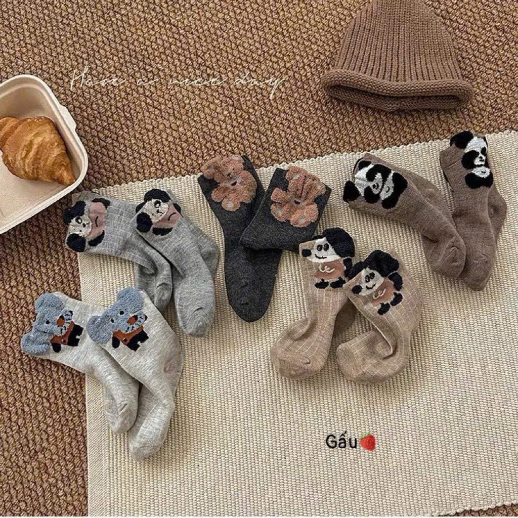 Set 10 đôi tất cotton cute cho bé 1-12 tuổi