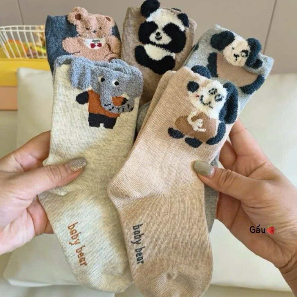 Set 10 đôi tất cotton cute cho bé 1-12 tuổi