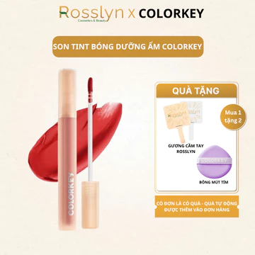 Son tint bóng COLORKEY dưỡng ẩm trong suốt mềm mại lâu trôi độ ấm vừa vặn không dính có sắc tố cao