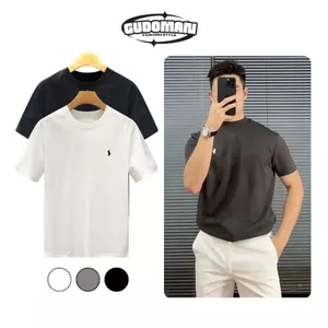 Áo Thun Nam GUDO Thêu Ngựa Basic Phong Cách Đơn Giản Hot Trend G11
