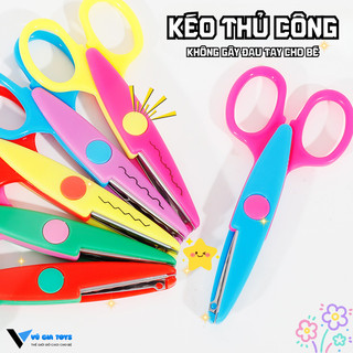 Set Kéo Thủ Công Lưỡi Ziczac Khác Nhau Lưỡi Kéo Có Đầu Bo Tròn Không Gây Nguy Hiểm Cho Bé - Giúp Bé Thỏa Sức Sáng Tạo