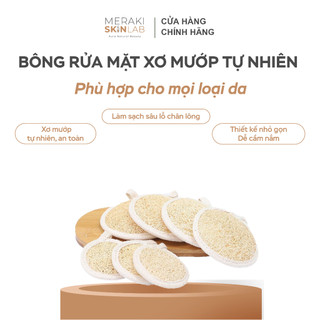 Miếng rửa mặt xơ mướp tự nhiên hình tròn đường kính 6cm giúp tẩy tế bào chết, làm sạch sâu, chăm sóc da mặt
