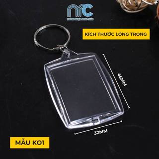 (Combo 50 Cái) Phôi Móc Khoá Mica Trong Suốt, Phôi Móc Chìa Khoá - Đa Dạng Mẫu - Sỉ Lẻ Toàn Quốc