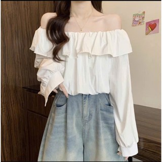 Áo Trễ Vai Dài Tay Dáng Bí, Áo Bí Dài Tay Cho Nữ