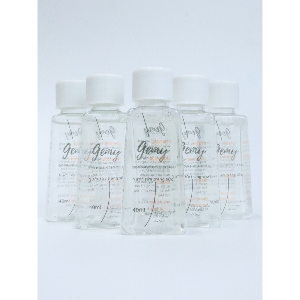 Nước rửa trang sức bạc GEMY dung dịch làm sáng bóng bạc 40ml  | GEMY SILVER NRB