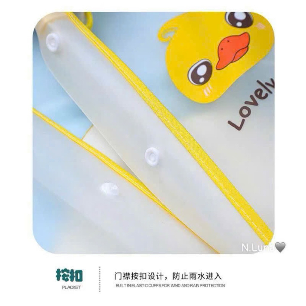 Áo mưa cho bé kèm mũ cho bé 4-15y