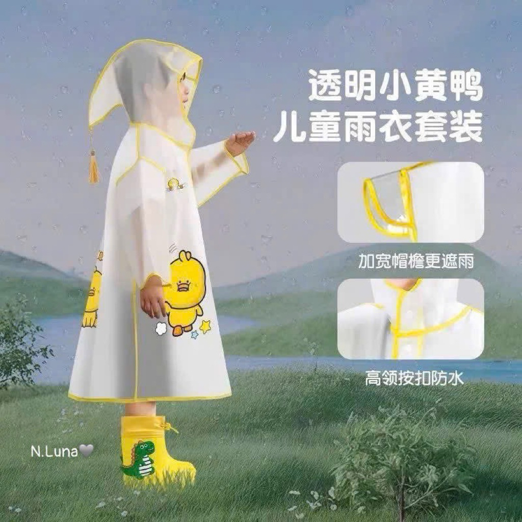 Áo mưa cho bé kèm mũ cho bé 4-15y