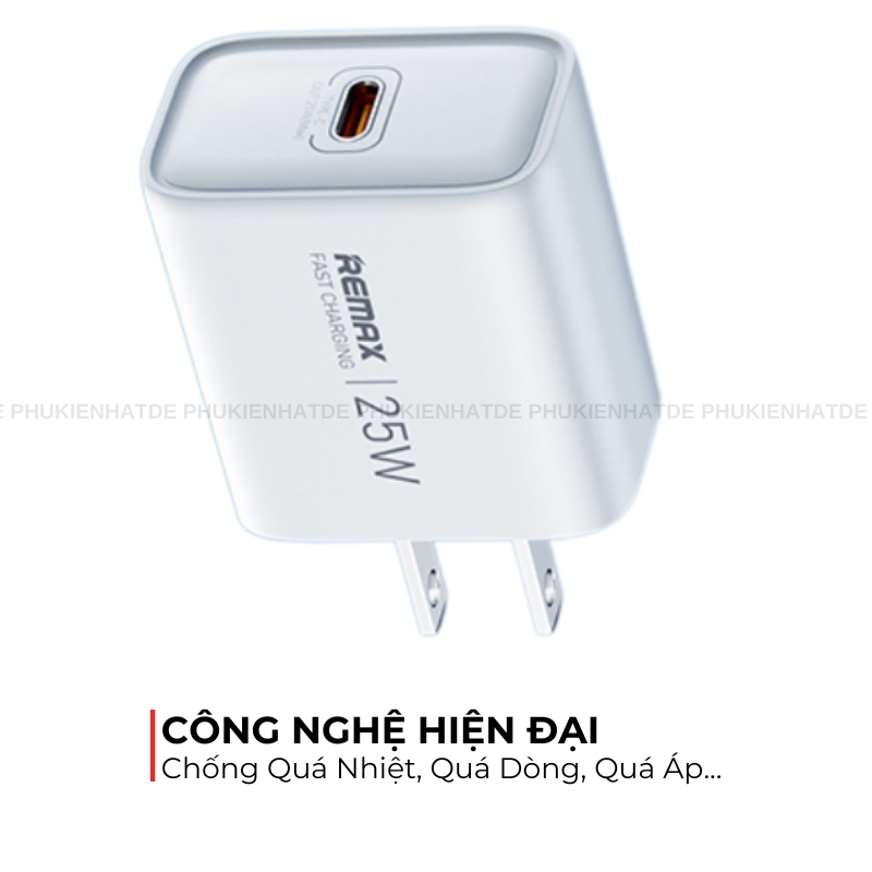 Củ Sạc Nhanh Remax RP-U137 25W PD1C – Kiddy Series, Hỗ Trợ PPS / QC / PD