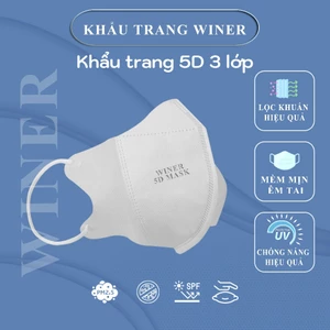 Combo 200 cái Khẩu trang 5d WINER túi Zip Cao Cấp Chính Hãng, Dày Dặn, Chống Tia UV. Mix đủ màu.