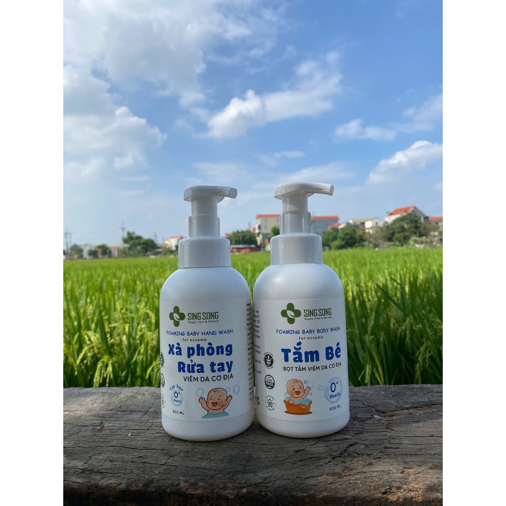 Sữa tắm tạo Bọt cho bé (Singsong Vegan), Viêm da cơ địa, Chàm Da, Vảy Nến, Eczema, Da Nhạy Cảm-500ml