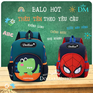 Balo Thêu Tên Cho Bé 1-5 Tuổi, Nhân Vật Hoạt Hình Ngộ Nghĩnh, Chống Thấm Cho Bé Đi Học, Đi Chơi