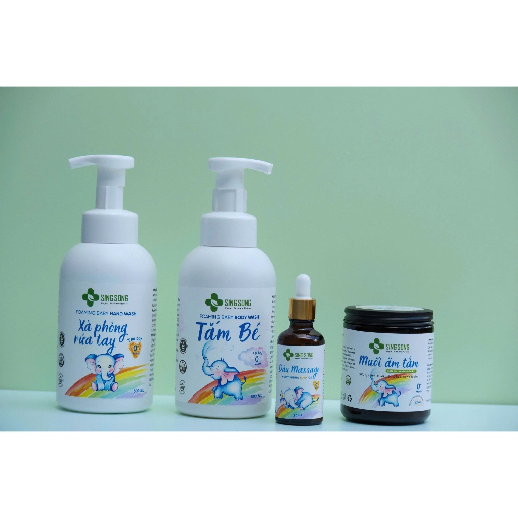 Sữa tắm tạo bọt cho bé sơ sinh 0+ tháng SingSong - Làm sạch dịu nhẹ da, thư giãn cho bé 500ml