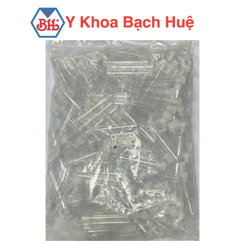 Bịch 250 Ống nghiệm nhựa có nắp 10ml – Dụng cụ y tế, phòng thí nghiệm