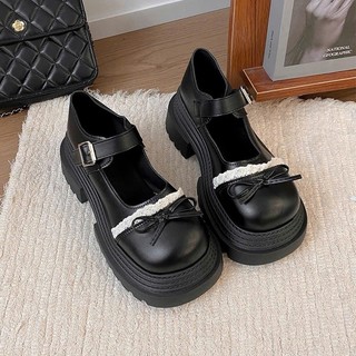 Giày Đốc Nữ Cao 6 Phân Viền Ren Đính Nơ Siêu Xinh Hot Trend 2025