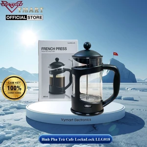 Bình Pha Trà Pha Cafe French Press LocknLock LLG018 - 800ml Bộ Lọc inox, Thân Thủy Tinh Brosilicate