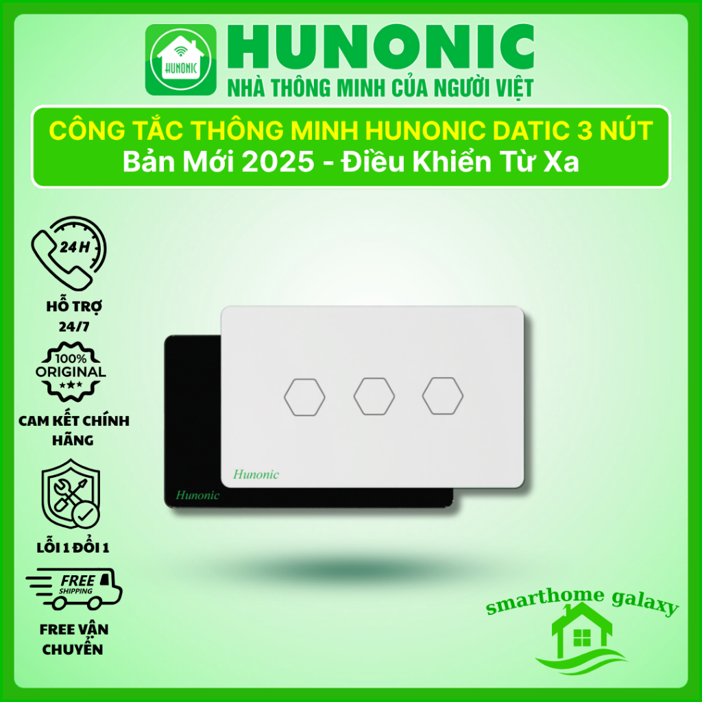 Công Tắc Cảm Ứng Wifi Thông Minh Hunonic Datic 3 Nút - Điều Khiển Từ Xa ...
