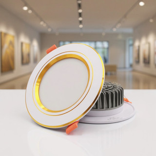 Đèn Led Âm Trần Đế Đúc (Nguồn Liền) 7W 9W Phi 90 | Đèn Âm Trần Downlight | Ánh Sáng 3 Màu | BH 2 Năm