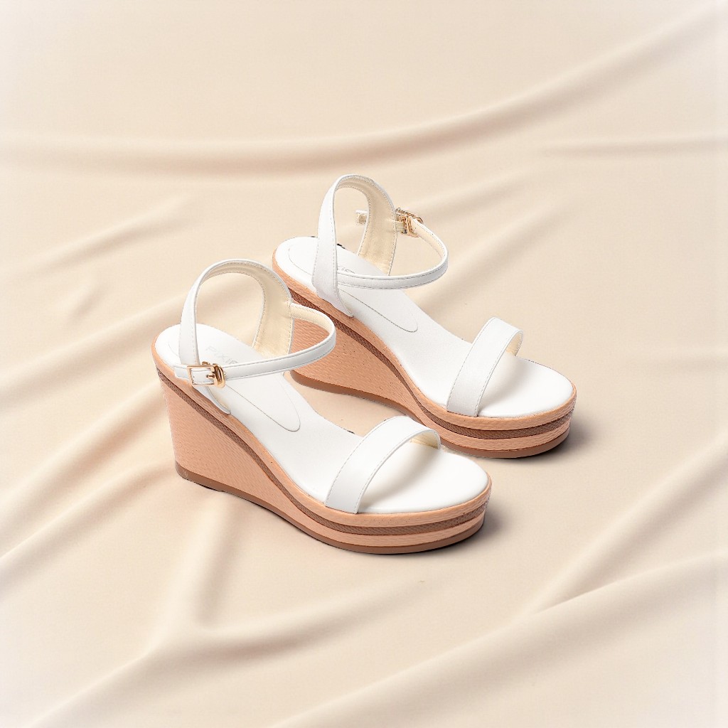 [Form nhỏ tăng size] Giày Sandal Nữ Đế Xuồng 9cm Quai Ngang Pixie H100