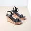 Giày Sandal Nữ Đế Xuồng 9cm Quai Ngang Pixie H100