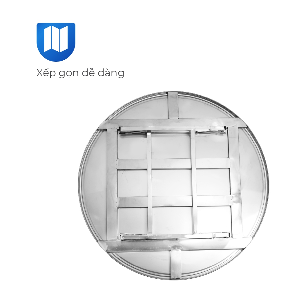 [FREESHIP] Bàn inox gấp gọn 1m2 Dona Evo QUI PHÚC, inox 201 cao cấp, sáng bóng, bàn ăn gia đình