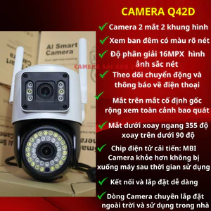 Camera Wifi Yoosee BH 5 NĂM 2 Mắt Ngoài Trời Q42D-Hình Ảnh Sắc Nét Siêu Góc Rộng - Đàm Thoại 2 Chiều