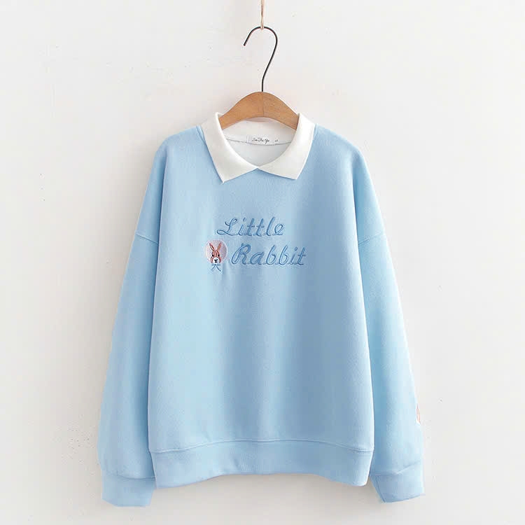 Áo polo thêu thỏ cho bé gái size đại BEESHOP áo thu đông cho bé gái D25025