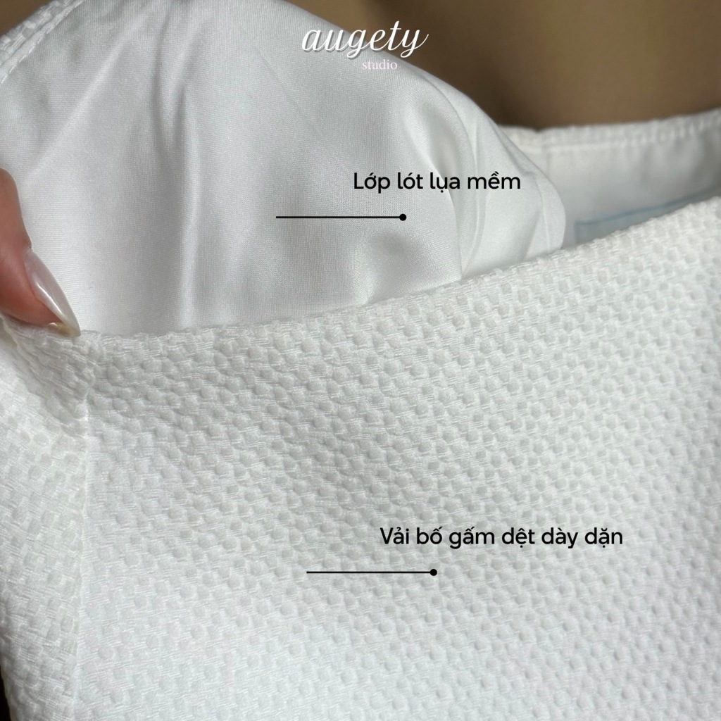Quần Short Ngắn Cạp V Thắt Eo Đứng Form Vải Dệt Dày Dặn Kèm Lớp Lót Augety Studio, LYRA SHORT