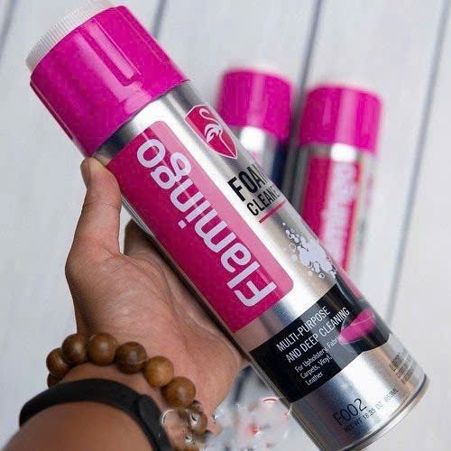 [LOẠI TỐT] Chai Xịt Bọt Tuyết Vệ Sinh Nội Thất Ô Tô,  Ghế Da Flamingo F002 - 650ml