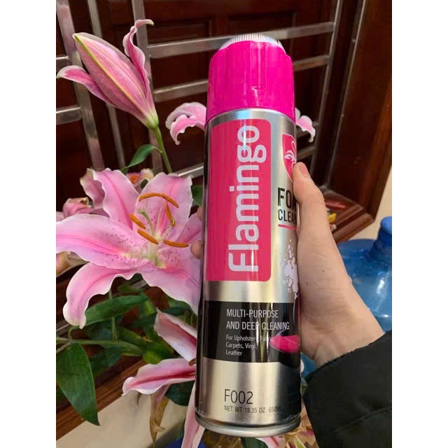 [LOẠI TỐT] Chai Xịt Bọt Tuyết Vệ Sinh Nội Thất Ô Tô,  Ghế Da Flamingo F002 - 650ml
