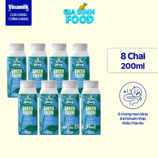 Thùng 16 chai sữa chua uống thanh trùng Vinamilk Green Farm Ít đường - chai 200ml