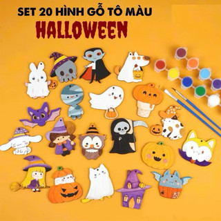 [RẺ VÔ ĐỊCH] [GIÁ XƯỞNG] COMBO 100 hình gỗ tô màu DIY HALLOWEEN
