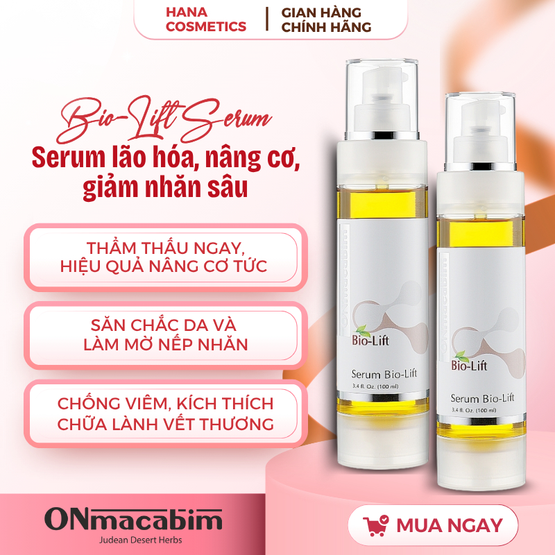 Serum chống lão hóa ONmacabim Bio-Lift Serum 30ml, 100ml, Nâng cơ & Giảm nhăn sâu Chính Hãng