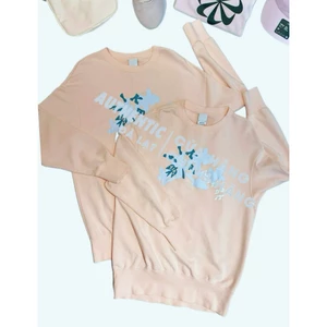 Áo Nỉ Nữ Cổ tròn Màu Kem Oversized Crew-Neck Washed Coral HV8724-664