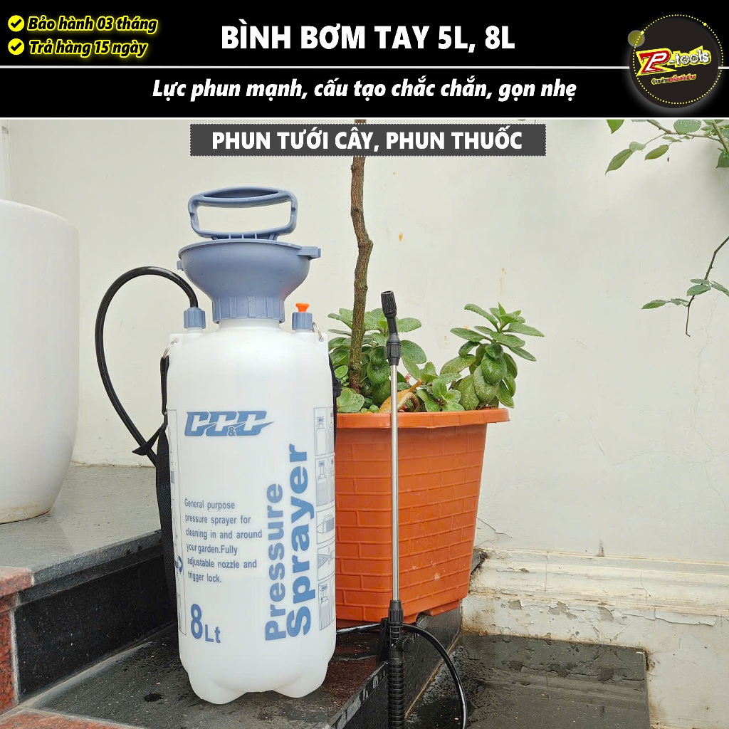 Bình phun sương, bình bơm tay GGG, Bình xịt tưới cây, phun thuốc muỗi, sâu, mối