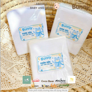 Set 10 khăn sữa 100% cotton Bunny tự nhiên an toàn cho bé