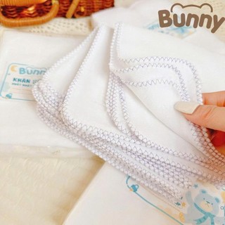 Set 10 khăn sữa 100% cotton Bunny tự nhiên an toàn cho bé
