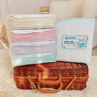 Set 10 khăn sữa 100% cotton Bunny tự nhiên an toàn cho bé