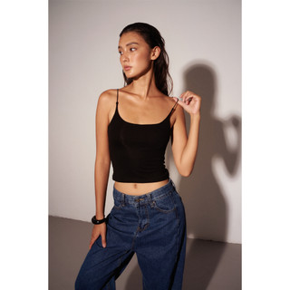 THEKIM Áo croptop 2 dây ( mút ngực tháo rời ) sợi bún cao cấp chất liệu cotton hai lớp , áo nữ 2 dây A104 có đệm mút