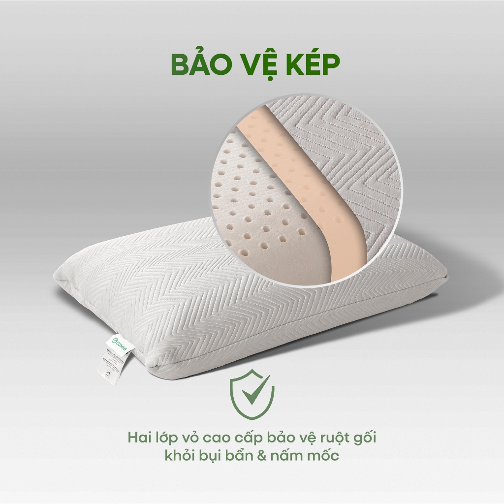 [DEAL MỞ BÁNIGối Cao Su Thiên Nhiên OVAL GUMMI OVALUX - Gối nằm cao su, Gối ngủ cao cấp 40x60x12cm