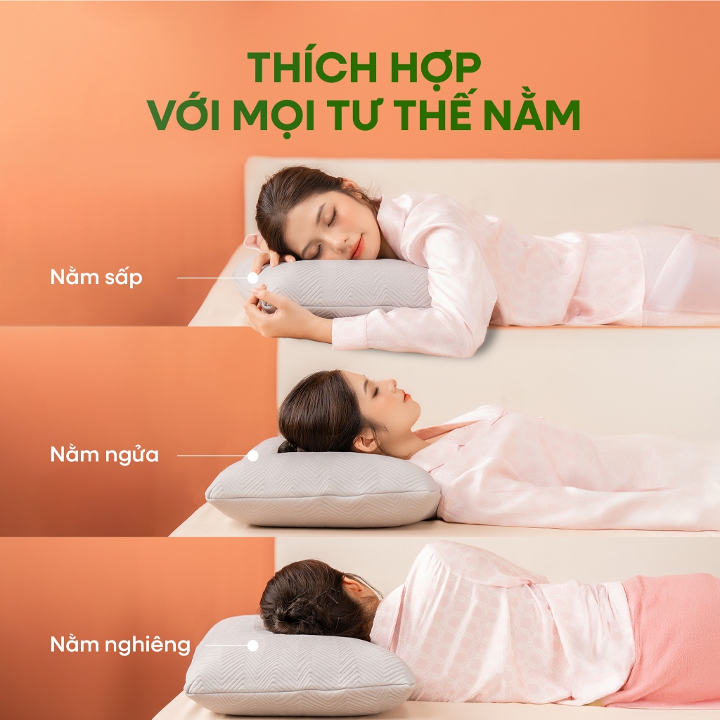 [DEAL MỞ BÁNIGối Cao Su Thiên Nhiên OVAL GUMMI OVALUX - Gối nằm cao su, Gối ngủ cao cấp 40x60x12cm