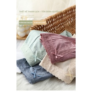 Quần Lót Nữ Cotton Co Giãn Thoải Mái Không Đường May, Ren Gợi Cảm, Mềm Mịn Thấm Hút Tốt