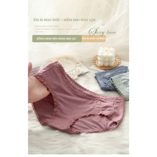 Quần Lót Nữ Cotton Co Giãn Thoải Mái Không Đường May, Ren Gợi Cảm, Mềm Mịn Thấm Hút Tốt