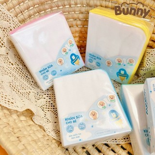 Set 10 khăn sữa xô cao cấp Bunny cho bé, mềm mại, thấm hút tốt.