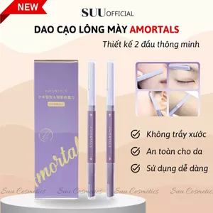 Dao Cạo Tỉa Lông Mày AMORTALS 2 Đầu Thép Cao Cấp Không Gỉ Dễ Dàng Làm Sạch
