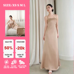 Đầm Lụa Hàn Hai Dây Đổ Sau Lưng – Nữ Tính, Quyến Rũ, Sang Trọng